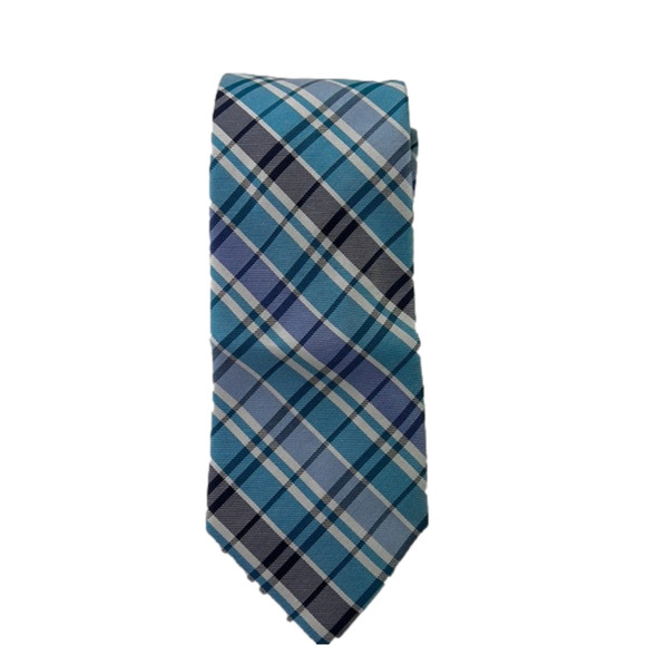 Men's Merona blue plaid tie - Picture 1 of 4